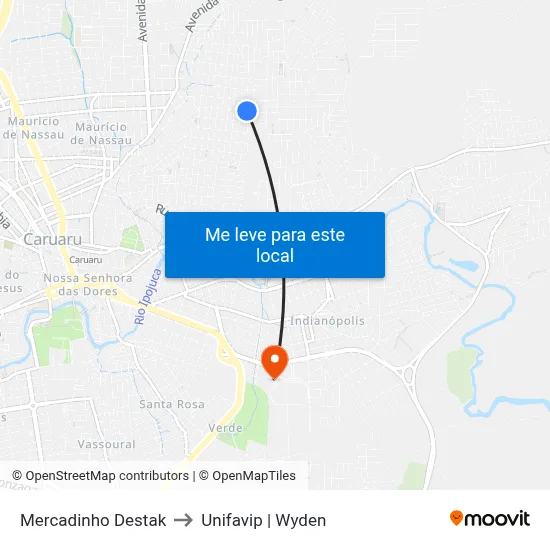 Mercadinho Destak to Unifavip | Wyden map
