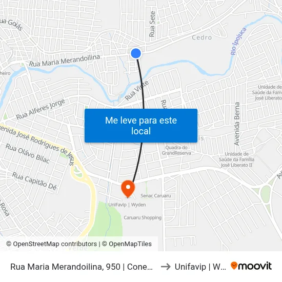 Rua Maria Merandoilina, 950 | Conexão Fitness to Unifavip | Wyden map