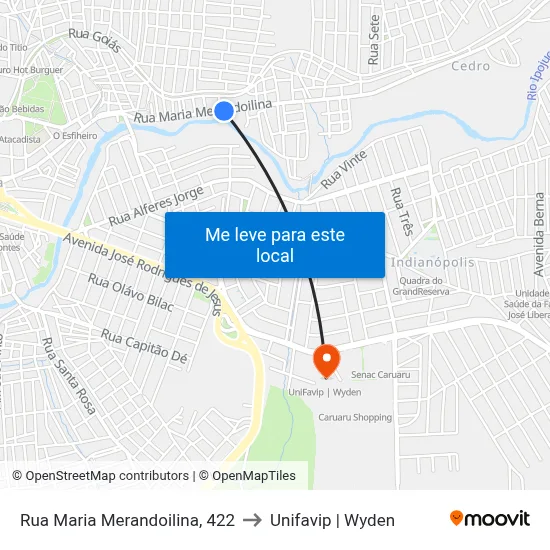 Rua Maria Merandoilina, 422 to Unifavip | Wyden map