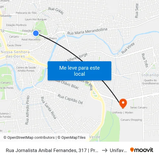Rua Jornalista Aníbal Fernandes, 317 | Praça Da Criança / Comp. Industrial De Caruaru to Unifavip | Wyden map
