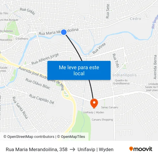 Rua Maria Merandoilina, 358 to Unifavip | Wyden map