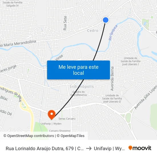 Rua Lorinaldo Araújo Dutra, 679 | Capela to Unifavip | Wyden map