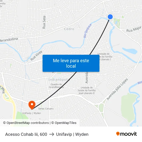 Acesso Cohab Iii, 600 to Unifavip | Wyden map