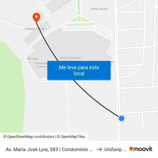 Av. Maria José Lyra, 583 | Condomínio Pq. Caminho Das Aroeiras to Unifavip | Wyden map