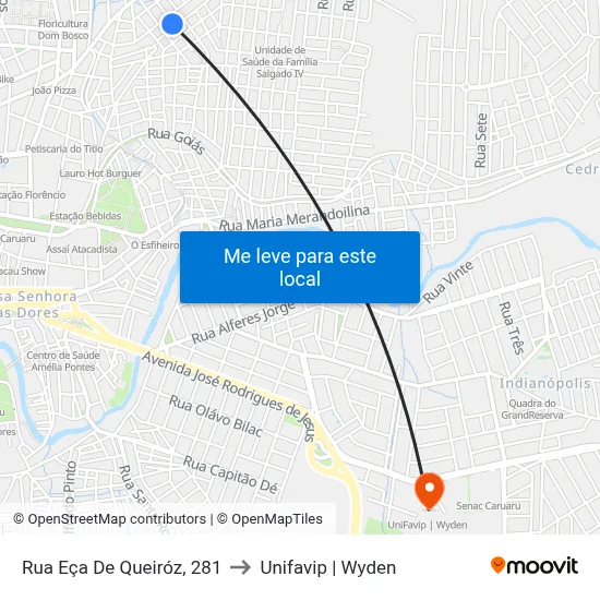 Rua Eça De Queiróz, 281 to Unifavip | Wyden map