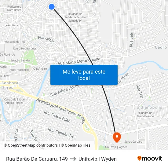 Rua Barão De Caruaru, 149 to Unifavip | Wyden map