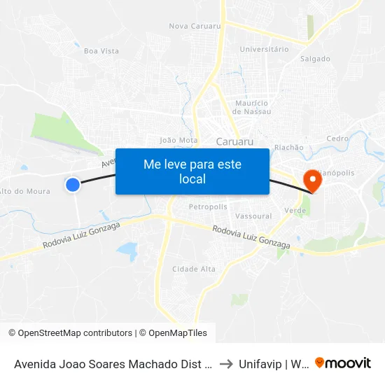 Avenida Joao Soares Machado Dist Indust, 300 to Unifavip | Wyden map