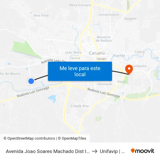 Avenida Joao Soares Machado Dist Indust, 1000 to Unifavip | Wyden map