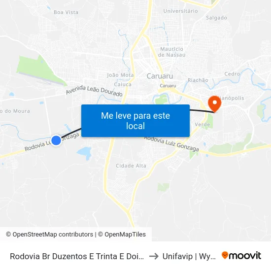 Rodovia Br Duzentos E Trinta E Dois, 480 to Unifavip | Wyden map