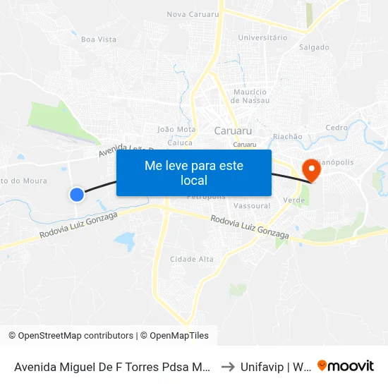 Avenida Miguel De F Torres Pdsa Modulo I, 750 to Unifavip | Wyden map