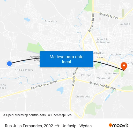 Rua Julio Fernandes, 2002 to Unifavip | Wyden map