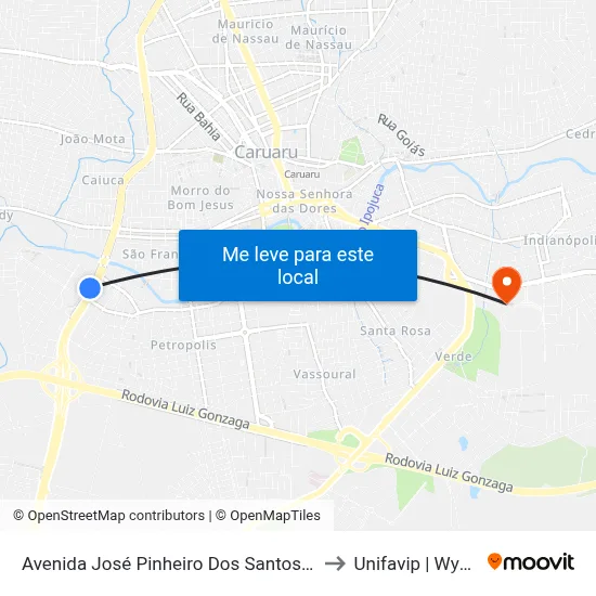 Avenida José Pinheiro Dos Santos, 278 to Unifavip | Wyden map