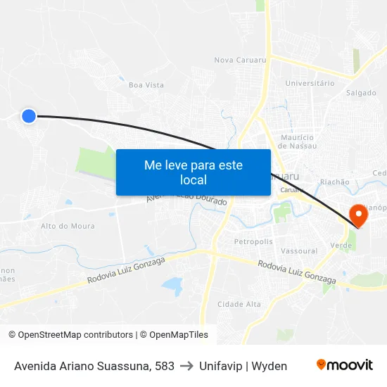 Avenida Ariano Suassuna, 583 to Unifavip | Wyden map