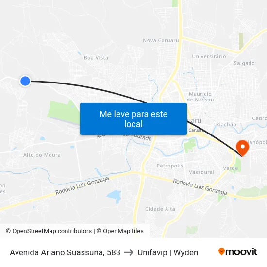 Avenida Ariano Suassuna, 583 to Unifavip | Wyden map