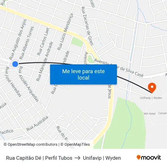 Rua Capitão Dé | Perfil Tubos to Unifavip | Wyden map