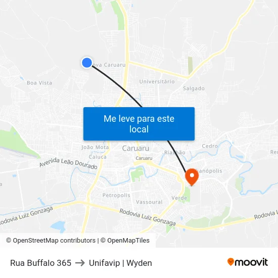 Rua Buffalo 365 to Unifavip | Wyden map