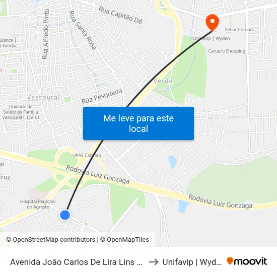 Avenida João Carlos De Lira Lins 410 to Unifavip | Wyden map