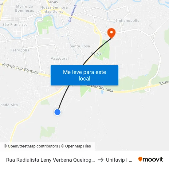 Rua Radialista Leny Verbena Queiroga Barros 204 to Unifavip | Wyden map