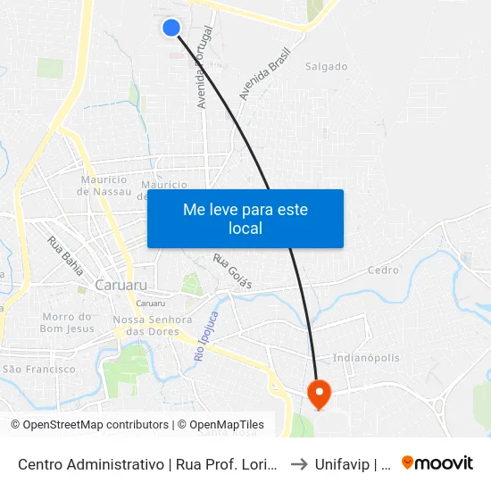 Centro Administrativo | Rua Prof. Lorival Villa Nova, 118 to Unifavip | Wyden map
