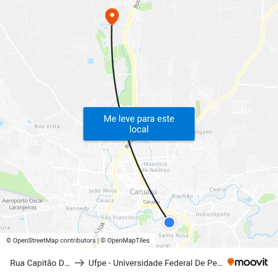 Rua Capitão Dé 229 to Ufpe - Universidade Federal De Pernambuco map