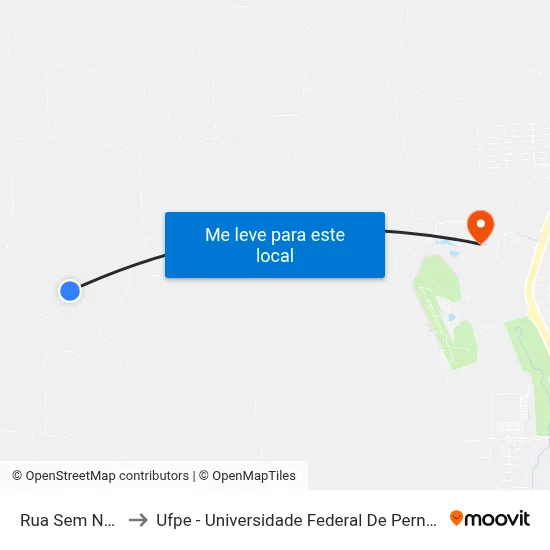 Rua Sem Nome to Ufpe - Universidade Federal De Pernambuco map