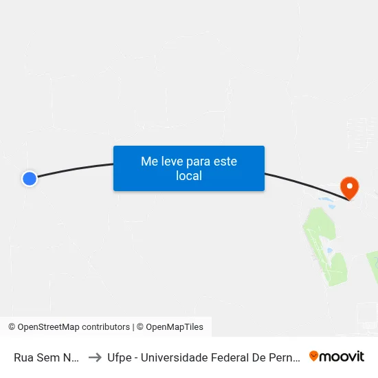 Rua Sem Nome to Ufpe - Universidade Federal De Pernambuco map