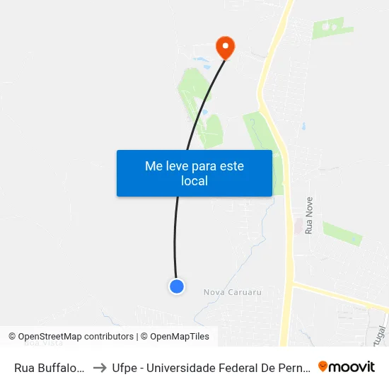 Rua Buffalo 365 to Ufpe - Universidade Federal De Pernambuco map