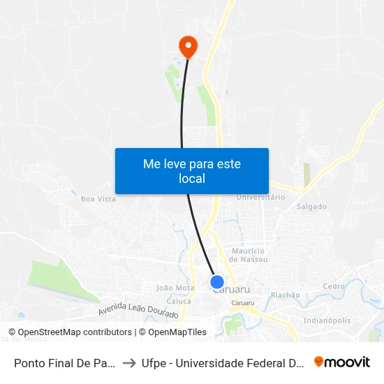 Ponto Final De Patos X Juá to Ufpe - Universidade Federal De Pernambuco map