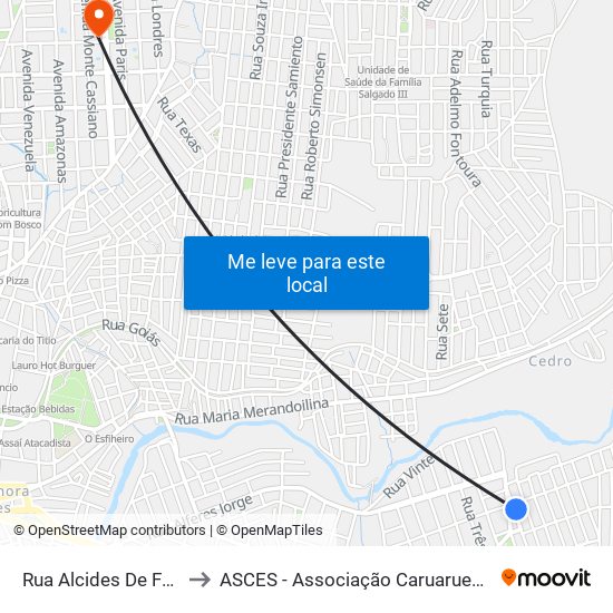 Rua Alcides De Farias Leite, 95 to ASCES - Associação Caruaruense de Ensino Superior map