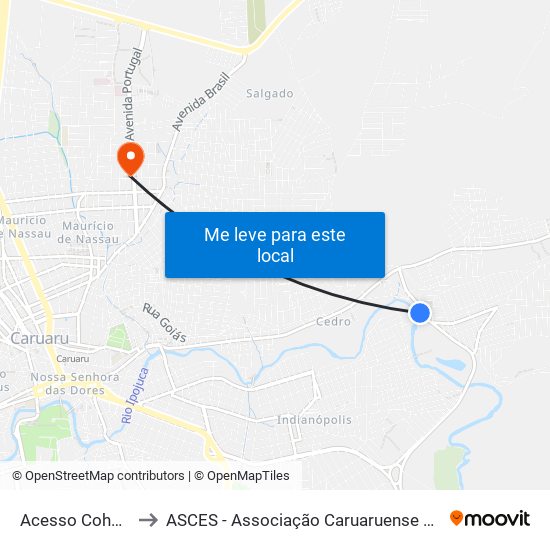 Acesso Cohab Ii, 600 to ASCES - Associação Caruaruense de Ensino Superior map