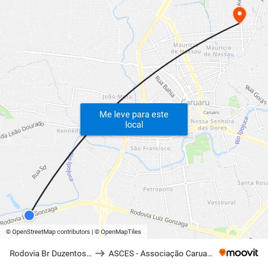 Rodovia Br Duzentos E Trinta E Dois, 463 to ASCES - Associação Caruaruense de Ensino Superior map