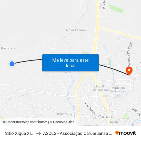Sitio Xique Xique, 670 to ASCES - Associação Caruaruense de Ensino Superior map