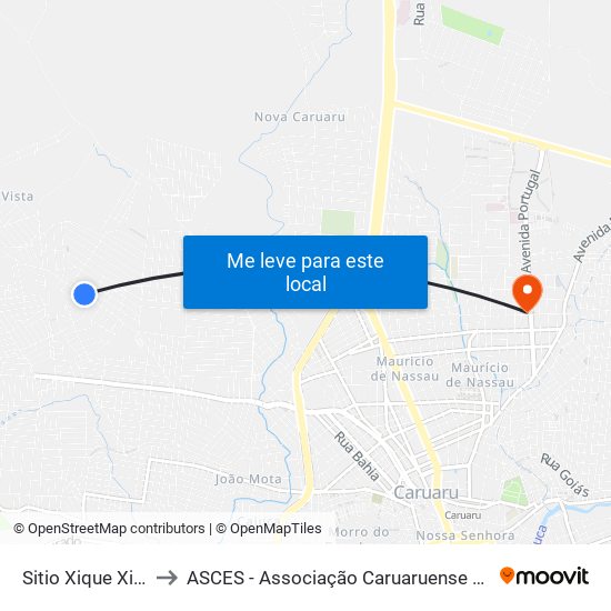 Sitio Xique Xique, 350 to ASCES - Associação Caruaruense de Ensino Superior map