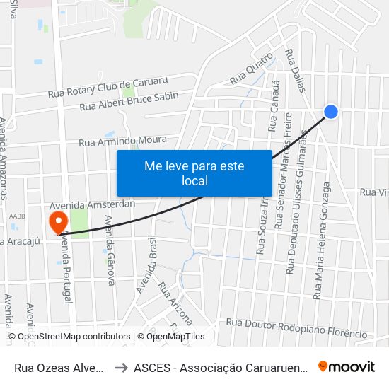 Rua Ozeas Alves Lagos, 200 to ASCES - Associação Caruaruense de Ensino Superior map