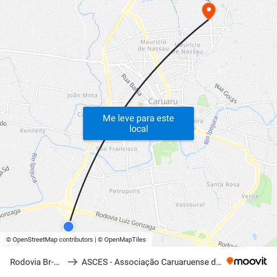 Rodovia Br-104, S/N to ASCES - Associação Caruaruense de Ensino Superior map