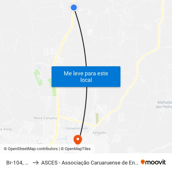 Br-104, 1796 to ASCES - Associação Caruaruense de Ensino Superior map