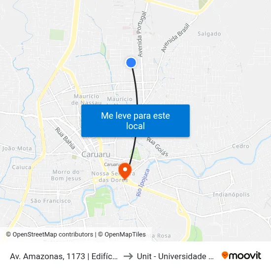 Av. Amazonas, 1173 | Edifício Rotterdam to Unit - Universidade Tiradentes map