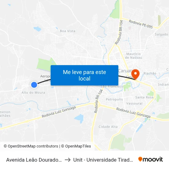 Avenida Leão Dourado 615 to Unit - Universidade Tiradentes map