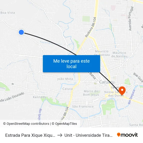 Estrada Para Xique Xique 634 to Unit - Universidade Tiradentes map