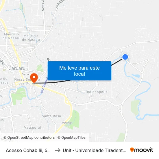 Acesso Cohab Iii, 600 to Unit - Universidade Tiradentes map