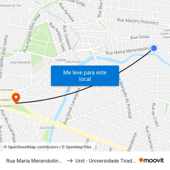 Rua Maria Merandoilina, 422 to Unit - Universidade Tiradentes map