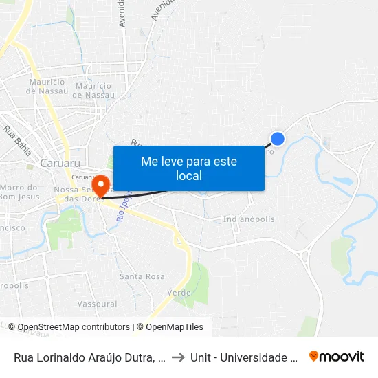 Rua Lorinaldo Araújo Dutra, 679 | Capela to Unit - Universidade Tiradentes map