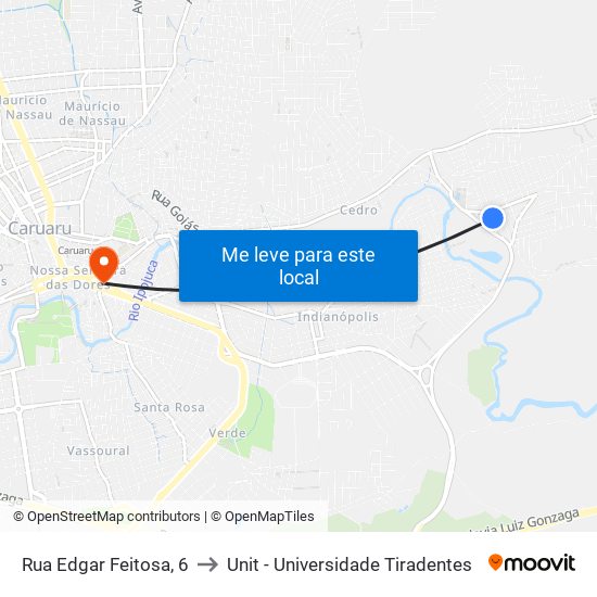 Rua Edgar Feitosa, 6 to Unit - Universidade Tiradentes map