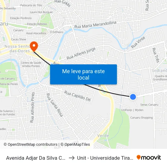 Avenida Adjar Da Silva Casé, 10 to Unit - Universidade Tiradentes map