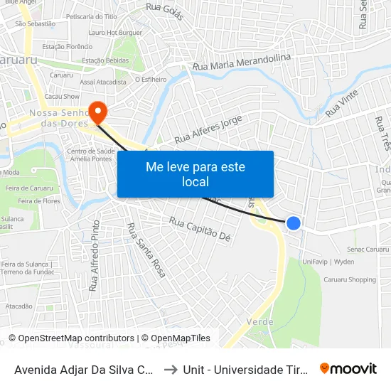 Avenida Adjar Da Silva Casé, 700 to Unit - Universidade Tiradentes map