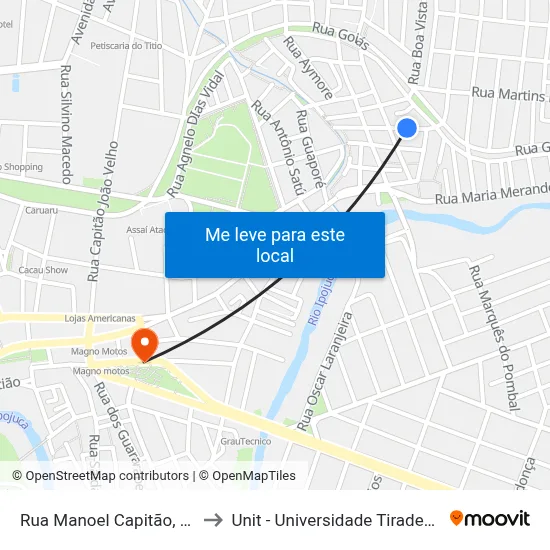 Rua Manoel Capitão, 137 to Unit - Universidade Tiradentes map