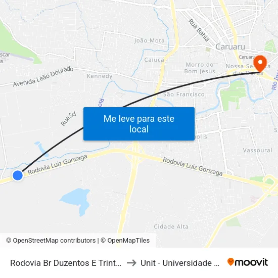 Rodovia Br Duzentos E Trinta E Dois, 480 to Unit - Universidade Tiradentes map