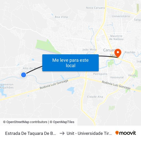 Estrada De Taquara De Baixo, 196 to Unit - Universidade Tiradentes map