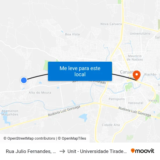 Rua Julio Fernandes, 200 to Unit - Universidade Tiradentes map