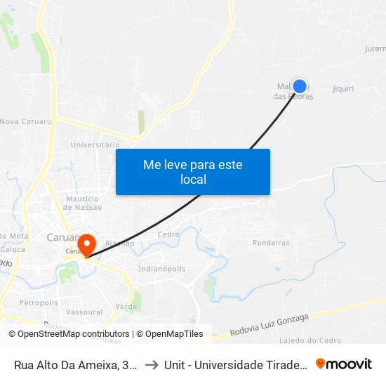 Rua Alto Da Ameixa, 3210 to Unit - Universidade Tiradentes map